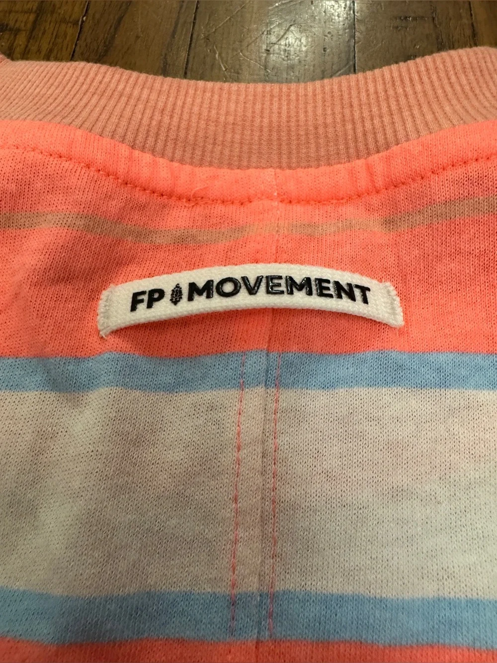 FP Movement by Free People Striped Hustle Layer Neon Coral Size Medium